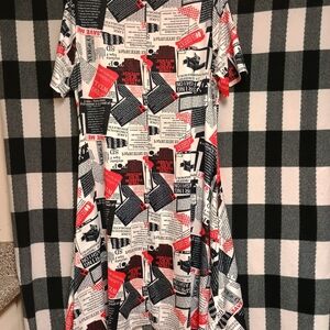 Trendy Newspaper Print Kids Dress